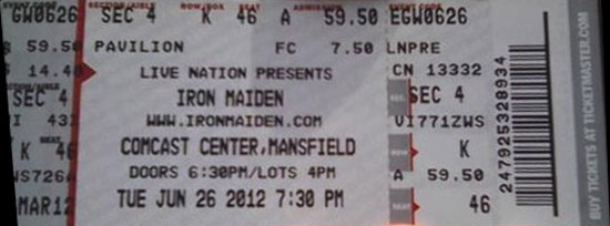 Iron Maiden - Mansfield, MA - 06/26/12 - Maiden England Tour