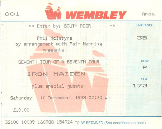 Seventh Tour 1988 - London