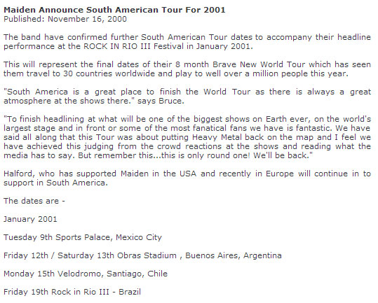 Brave New World Tour 2001