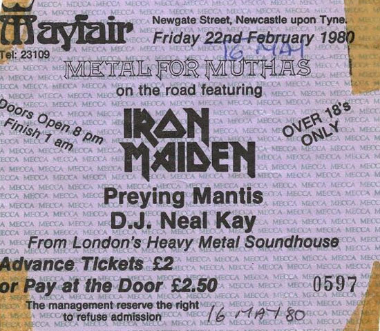 Iron Maiden Tour 1980