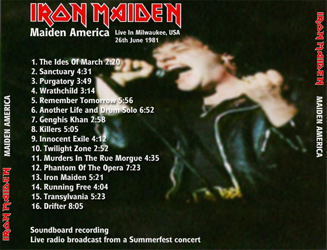 Iron Maiden, Milwaukee, WI, USA - 06/26/81
