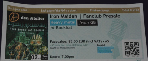 Iron Maiden - Rockhal - Luxembourg - 08/02/16