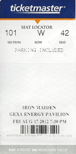 Maiden England Tour - Dallas - 08/17/2012