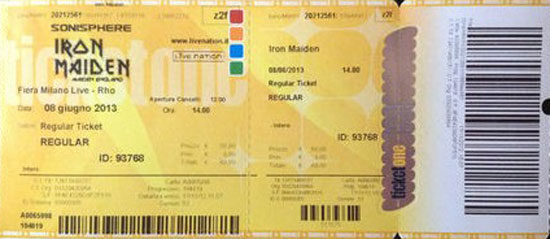 Maiden England Tour 2013 - Milan - Italy