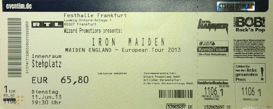 Maiden England Tour 2013 - Frankfurt - Germany