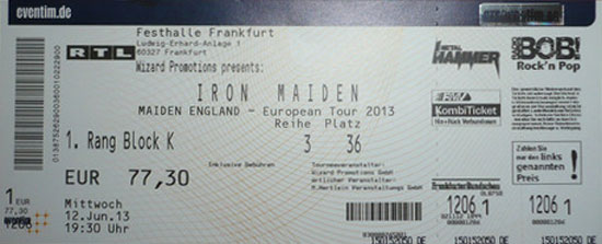 Maiden England Tour 2013 - Frankfurt - Germany