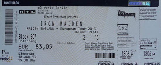 Maiden England Tour 2013 - Berlin - Germany