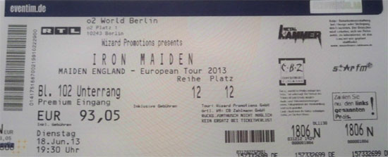Maiden England Tour 2013 - Berlin - Germany