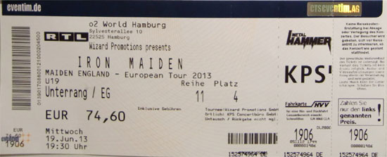 Maiden England Tour 2013 - Hamburg - Germany