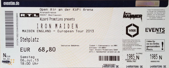 Maiden England Tour 2013 - Oberhausen - Germany