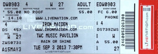 Maiden England Tour - Raleigh, NC - USA - 09/03/2013