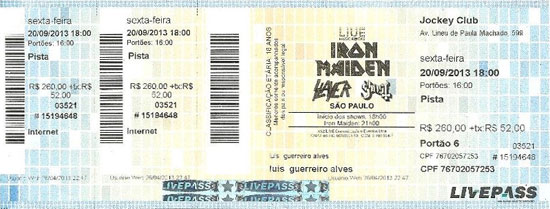 Maiden England Tour 2013 - Sao Paulo