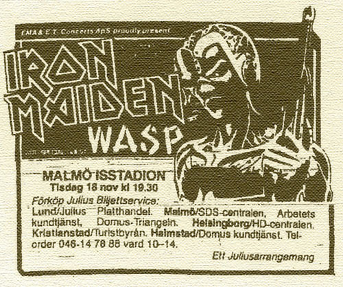 Somewhere On Tour 1986 - Sweden