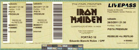 The Final Frontier World Tour 2011 - Brazil