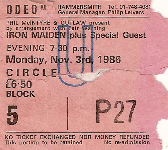 Somewhere On Tour 1986 - London