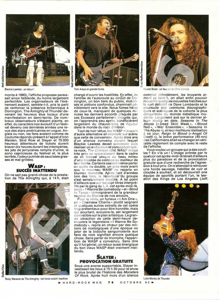 Hard Rock Magazine N°95 - Octobre 1992
