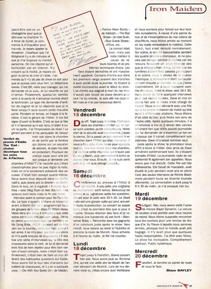 Hard Rock Magazine NS N°9 - Janvier 1996