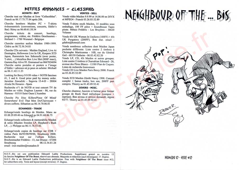 Neighbour Of The Beast N°12 - Aout 2001