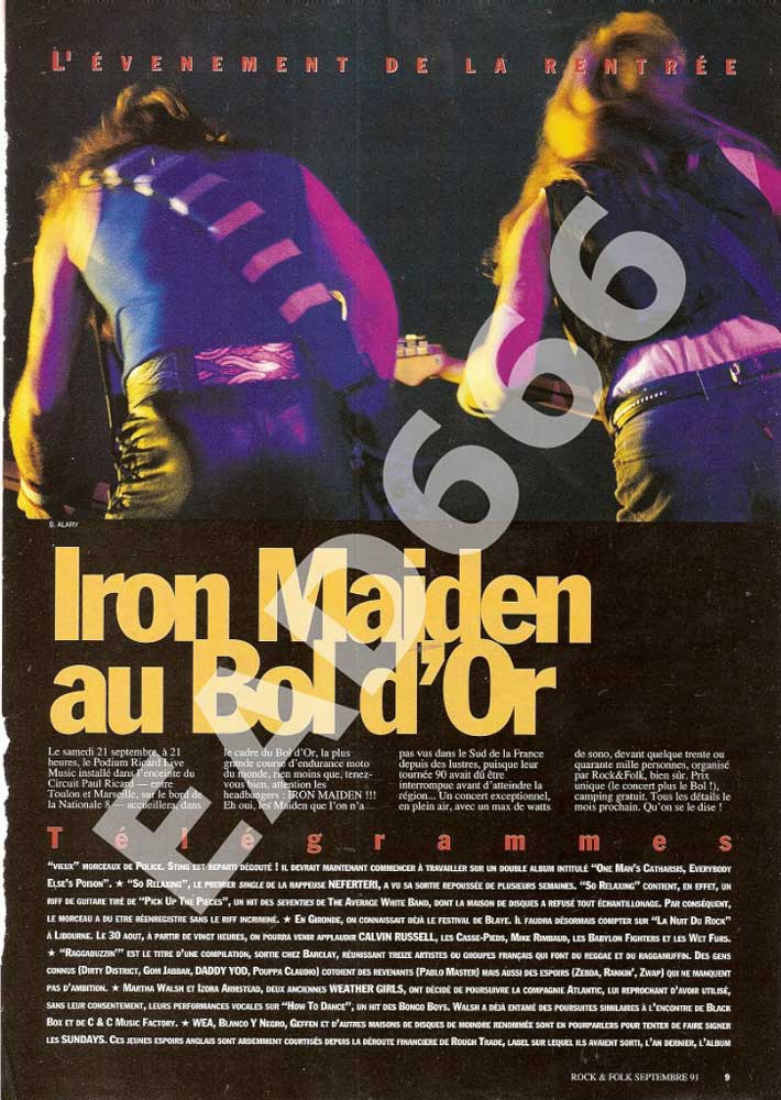 Rock & Folk N°289 - Septembre 1991