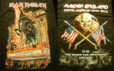 Iron Maiden event shirt Maiden England Tour 07/05/2012