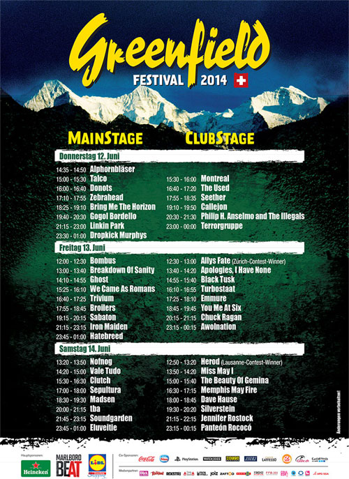 Maiden England Tour 2014 - Greenfield Festival - Switzerland
