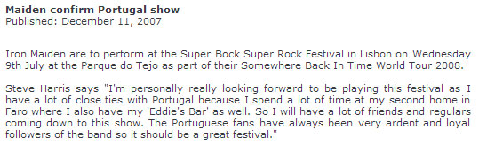 Somewhere Back In Time World Tour 2008/2009
