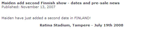 Somewhere Back In Time World Tour 2008/2009