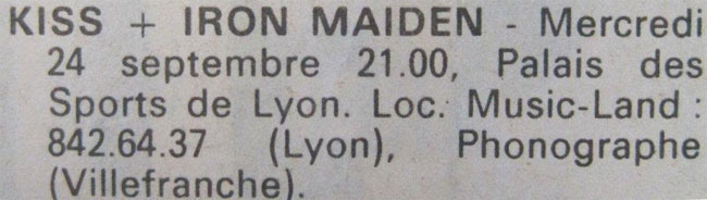 Iron Maiden World Tour 1980