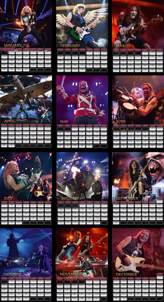 Iron Maiden Official Calendar