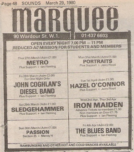 Iron Maiden Tour 1980